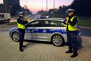 Policjanci podczas zabezpieczenia uroczystości beatyfikacyjnych w Markowej.