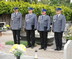 Uroczysta zbiórka z okazji poświęcenia nagrobka tragicznie zmarłego policjanta Policji Państwowej post. Jana Stachelskiego