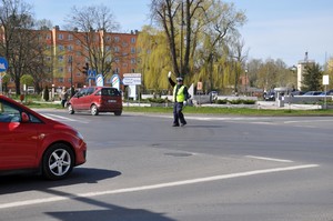 Braniewscy policjanci drogówki podczas służby