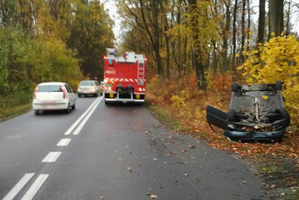 Miejsce zdarzenia drogowego w powiecie iławskim