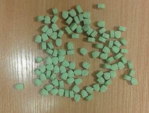 Zabezpieczone środki odurzające - zielone tabletki ekstazy