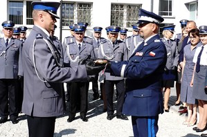 Uroczyste powitanie nadinsp. Tomasza Klimka pod KWP w Olsztynie