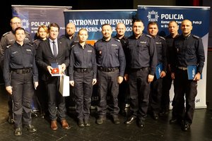 Starosta Braniewski, Komendant Wojewódzki Policji w Olsztynie i policjanci zaangażowani w realizację projektu