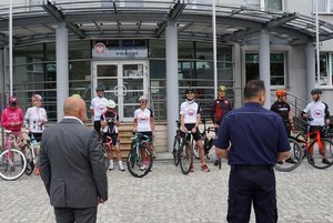 Uczestnicy policyjnego rajdu rowerowego
