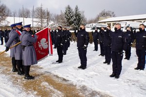 Uczestnicy uroczystego ślubowania nowo przyjętych policjantów