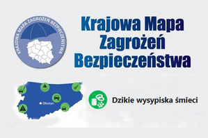 Plansza z napisem Krajowa Mapa Zagrożeń Bezpieczeństwa oraz logotypami