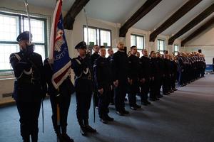 Policjanci podczas uroczystości