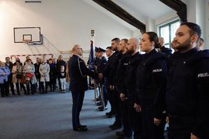 Policjanci podczas uroczystości