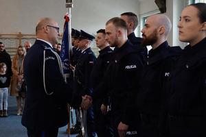 Policjanci podczas uroczystości