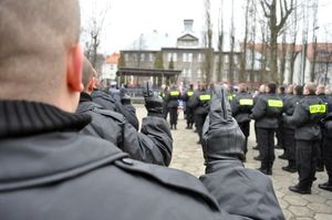 Ślubowanie nowo przyjętych policjantów 8 stycznia 2018 roku.