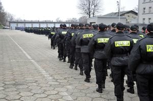 Ślubowanie nowo przyjętych policjantów 8 stycznia 2018 roku.