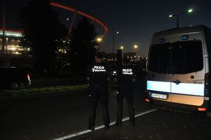 Policjanci podczas zabezpieczenia Ligi Narodów