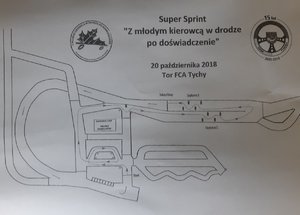 Młodzi kierowcy na torze wyścigowym w Bieruniu- Super Sprint 2019. Trasa zawodów