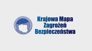 Logo oraz napis Krajowa Mapa Zagrożeń Bezpieczeństwa