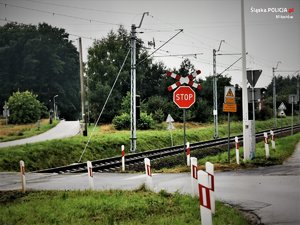 Zdjęcie kolorowe. Widoczny fragment torowiska kolejowego