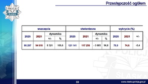 Slajd z prezentacji - przestępczość ogółem