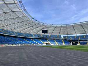 Na zdjęciu widok na stadion śląski z trybun.