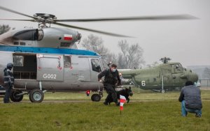 dzień 1 przewodnik z psem odbiega od helikoptera