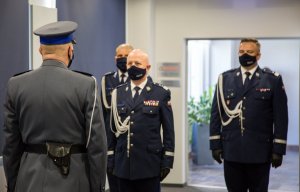 komendant wojewódzki policji, komendant główny policji i zastępca komendanta głównego podczas uroczystości