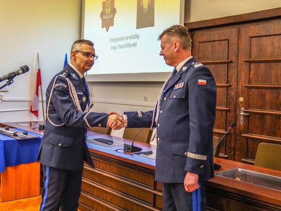 Komendant Wojewódzki Policji we Wrocławiu wraz z Zastępcą