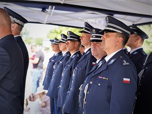 Komendanci Miejscy Policji garnizonu dolnośląskiego podczas uroczystości ślubowania.