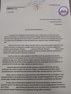 List gratulacyjny - deskrypcja w załączniku