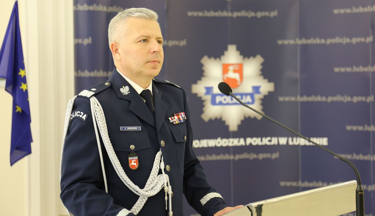 Komendant Wojewódzki Policji w Lublinie nadinsp. Artur Bielecki.
