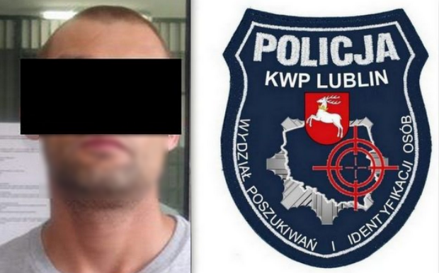 zamaskowany wizerunek zatrzymanego mężczyzny