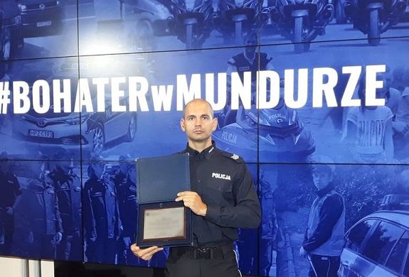 policjant Krzysztof Iwan z KMP Biała Podlaska