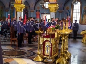 Kadra kierownicza podlaskiej Policji oraz policjanci w Parafii pw. św. Sofii Mądrości Bożej Hagia Sofia w Białymstoku