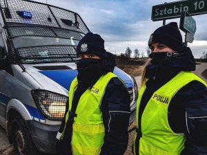 Policjantki w trakcie służby na granicy