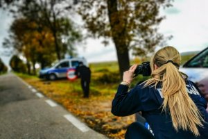 Policjantki  w trakcie służby na granicy.