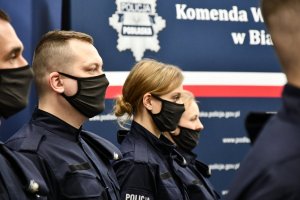 Policjanci podczas ślubowania.