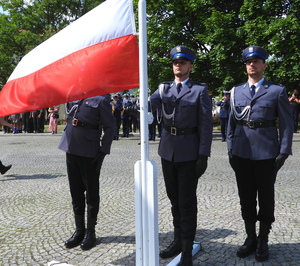 poczet flagowy wciąga flagę państwową na maszt