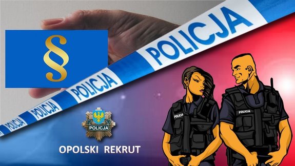 plakat przedstawiający policjanta i policjantkę